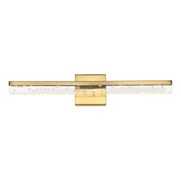 Mario Modern Contemporary 360-Degree Rotatable Iron/Seeded Acrylic Integrated LED Vanity Light - JONATHAN Y